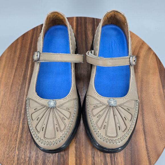 Dr Comfort Paradise Shoes Womens 6.5 Extra Wide Taupe Leather Mary Jane Orthotic - Picture 6 of 7